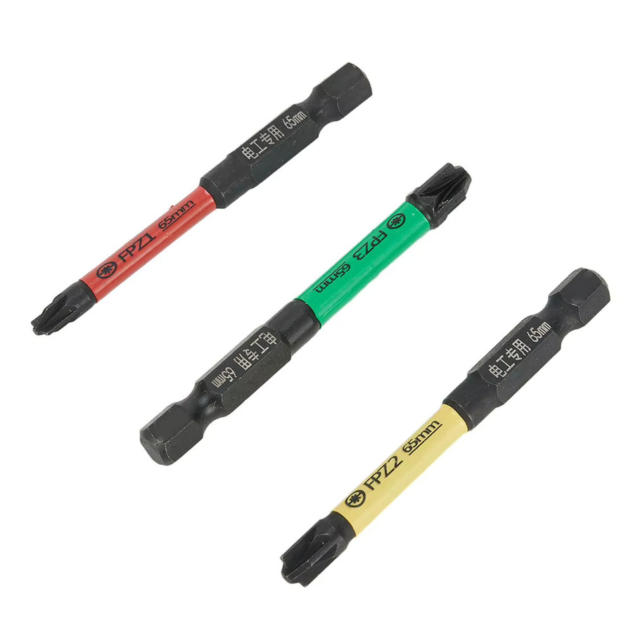 Doxa 3-teiliges Schraubendreher-Bit-Set FPZ1-3 aus legiertem Stahl mit magnetischem Schlitz und Kreuz für Elektriker, 65 mm - Bild 4