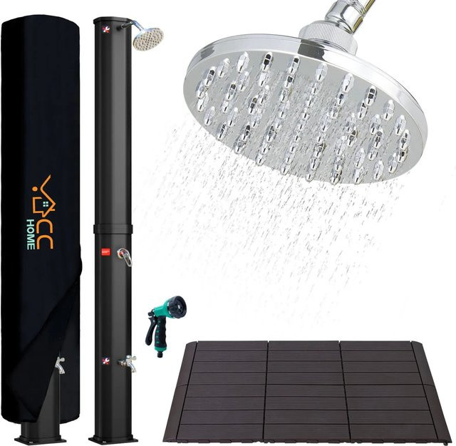 CCLIFE Solardusche Gartendusche Schwarz mit 40 l Volumen und Handbrause - Bild 1