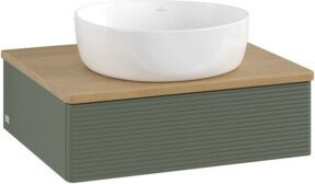 V&B Waschtischunterschrank Antao mit Frontstruktur in Eiche Honig, B/T/H: 60 x 50 x 19 cm - Bild 1