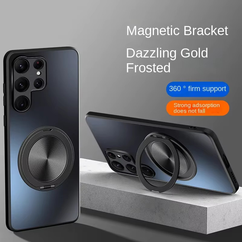 Stoßfeste MagSafe Hülle für Samsung Galaxy S26 S25 S24 S23 S22 Ultra mit Magnetring und Ringhalter in Schwarz - Bild 2