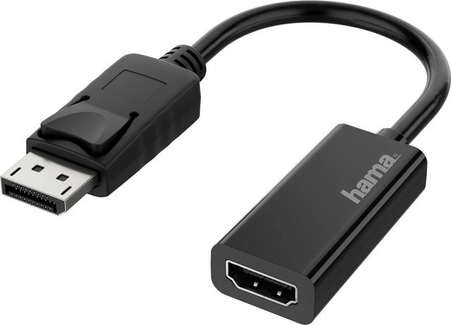 Hama Video-Adapter DisplayPort auf HDMI Ultra-HD 4K Schwarz - Bild 1