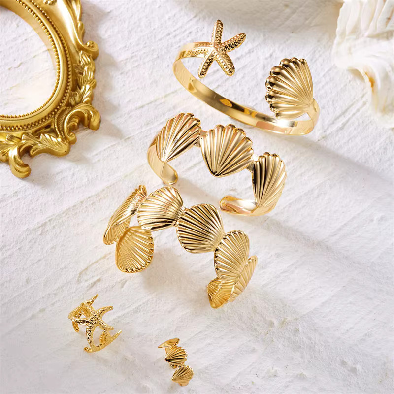 RINHOO FRIENDSHIP Schmuck-Set, 5-teilig, Metall, Gold, Damen - Bild 3