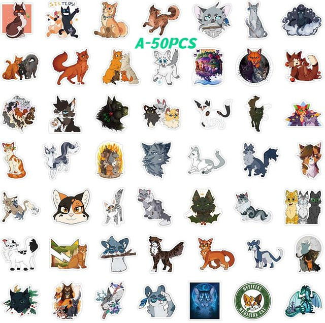 Yiran toy Katzenkrieger Anime Cartoon Aufkleber 50-teiliges Set multicolour - Bild 1