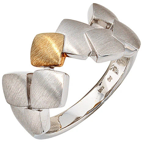 Colfem Ring 925 Silber, Damen, rhodiniert, mattiert, Ringgröße 50 - Bild 1