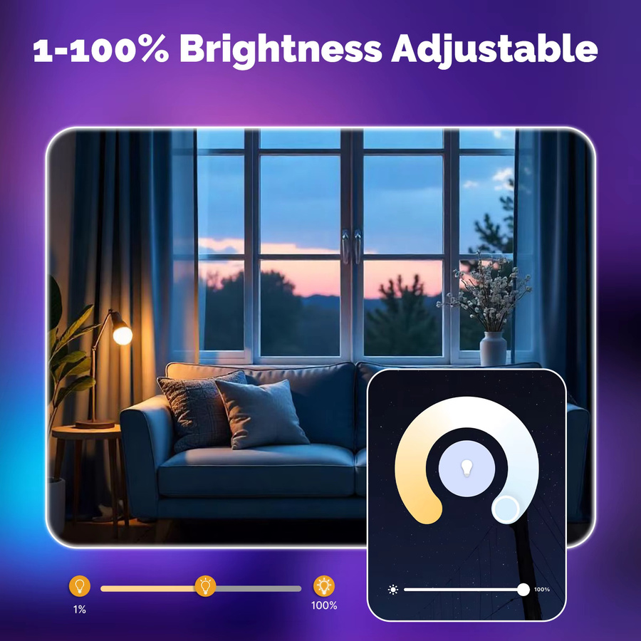 MOES Tuya Smart Zigbee LED-Glühbirne E27, 14 W RGBW, dimmbar, 2700 K-6500 K, Multicolor, kompatibel mit Alexa und Google Home via Smart Life App - Bild 3