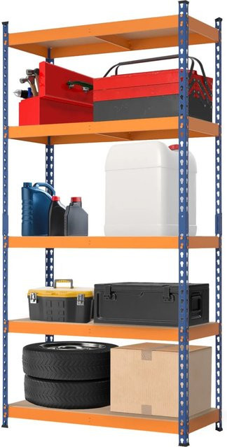 KARAT Schwerlastregal Rhino Pulverbeschichtet Blau-Orange H x B x T: 180 x 90 x 60 cm - Bild 1