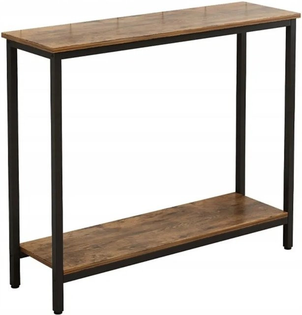 Rebiko Konsole im Industrial Design mit Ablage, Braun/Schwarz, B: 100 cm, H: 80 cm, T: 30 cm - Bild 1
