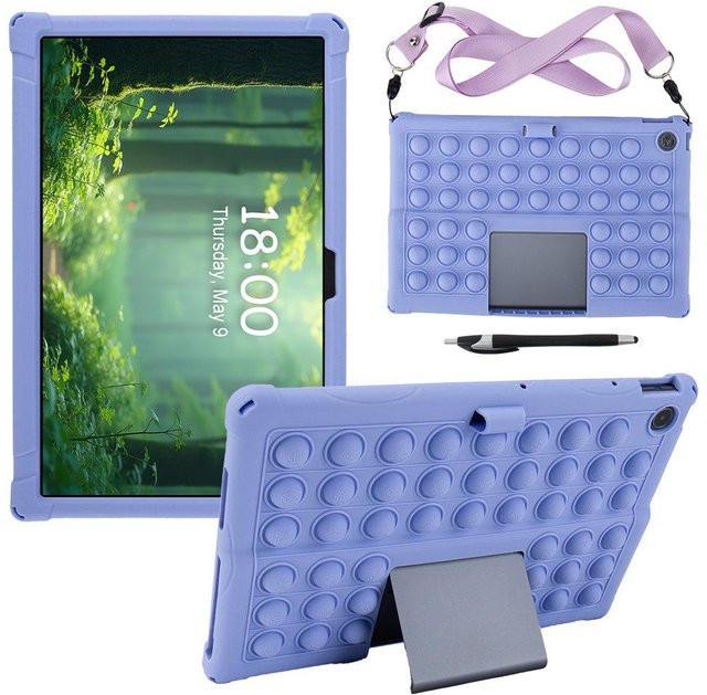 Stoßfeste Silikon-Hülle für Lenovo Tab Plus TB351FU 11.5 Zoll mit Ständer, Farbe: Violett - Bild 1