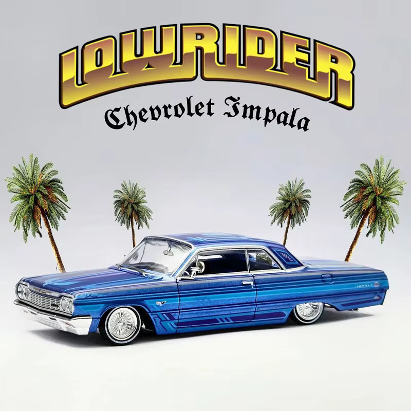 Bburago Chevrolet Impala 1964 Low Rider, Modellauto, 1:64, Metall, Lila - Bild 3