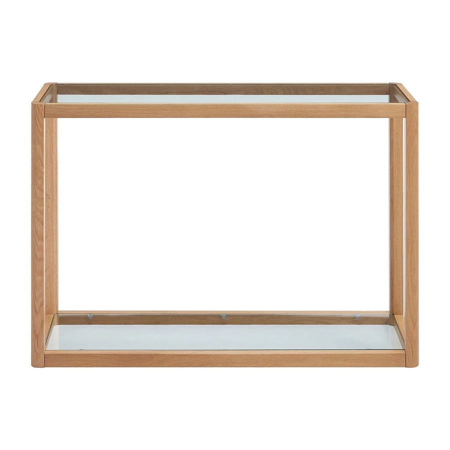 Vente-unique Konsolentisch Zunaril aus Eichenholz und gehärtetem Glas in Naturfarben Hell, Breite: 110 cm - Bild 2