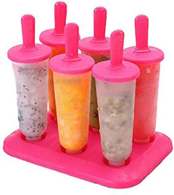 SEEQS Eiscreme-Form DIY Eis am Stiel mit Stielen aus Kunststoff in Pink - Bild 1