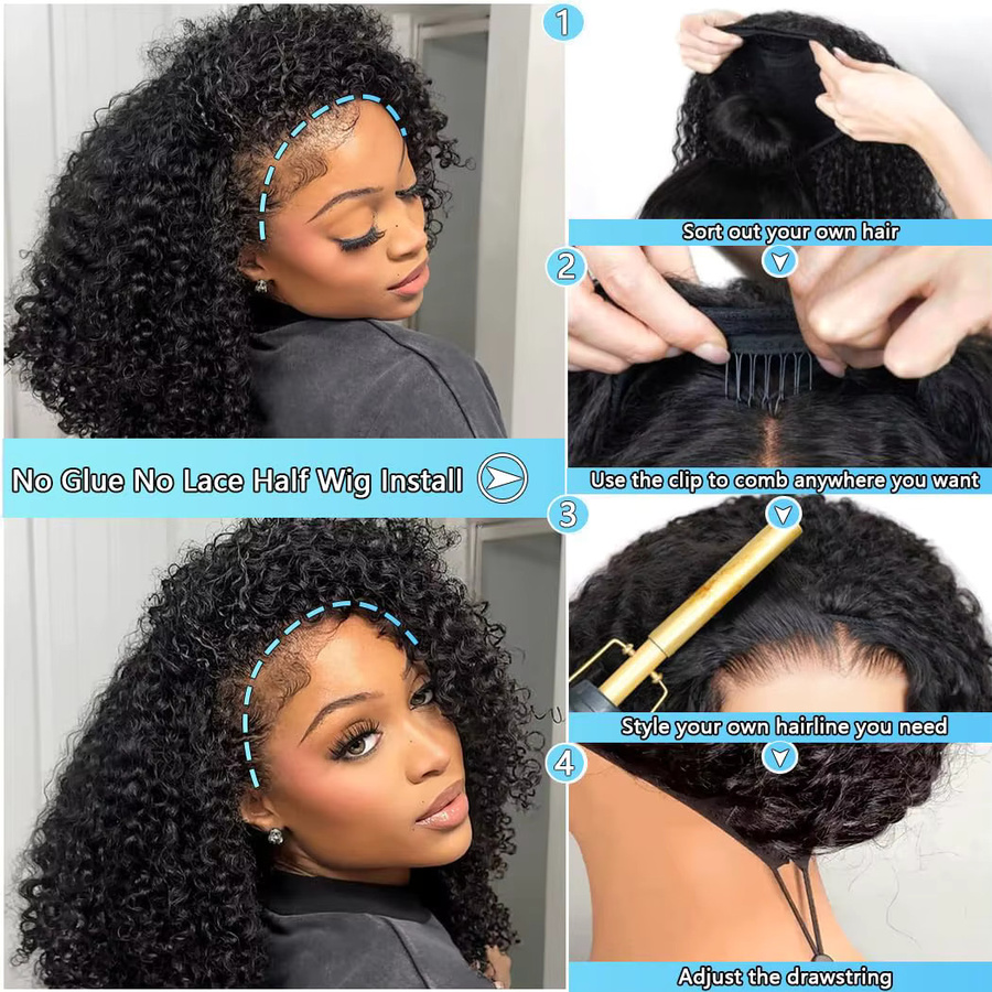 Dula A Hair Halbperücke, Echthaar, 4C Afro, Unisex - Bild 5
