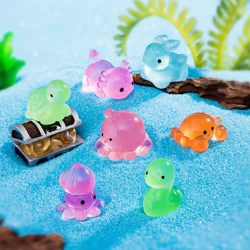 JETTING Leuchtende Meeresbewohner Dekoration für Mikro Aquarium, Mini Glow Tier Anhänger in Multicolour aus Kunststoff - Bild 3