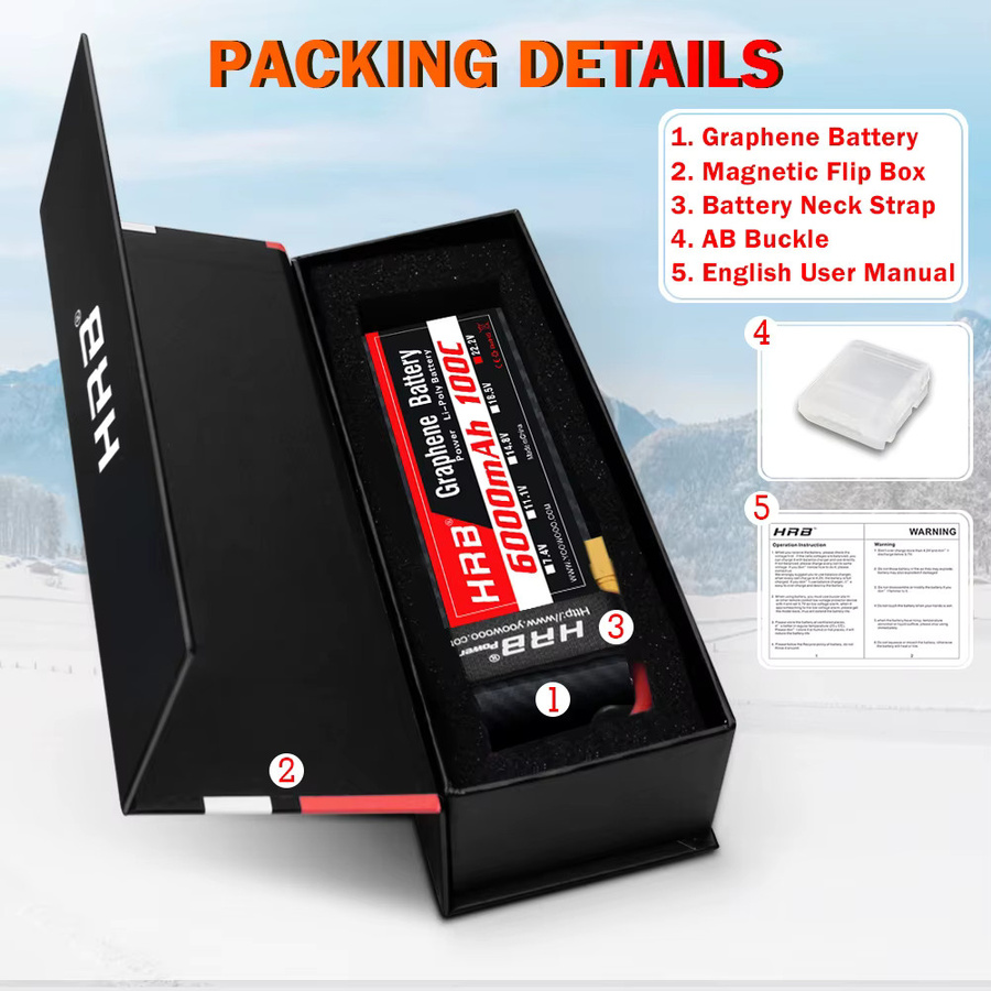 HRB 6S 6000mah Graphene Batterie, RC Lipo Batterie, mit XT90-S Stecker - Bild 4
