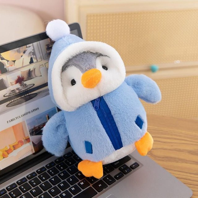Linyi toy Pinguin Plüsch, blau, 25cm, ab 14 Jahren - Bild 1
