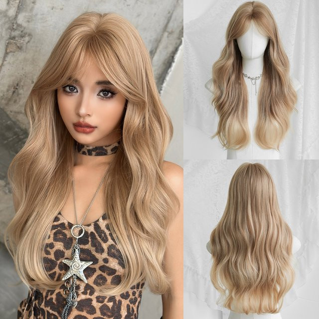 7JHH WIGS Perücke, Wasserwellen, Goldbraun, Damen - Bild 1