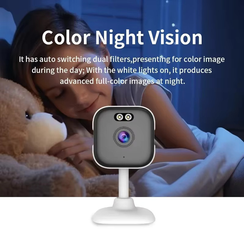 DiFang 2K 3MP WLAN-Babyphone IP-Kamera mit Nachtsicht und Bewegungserkennung, Weiß - Bild 4