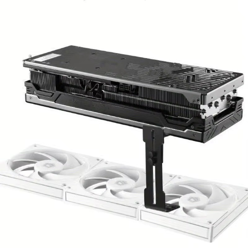 Mythtiger Grafikkartenhalter für Gehäuse in Schwarz mit verschiebbarer GPU-Klammer für 6–96 mm und 12 cm Lüfterposition, geeignet für RTX 4090 und 4080 - Bild 3