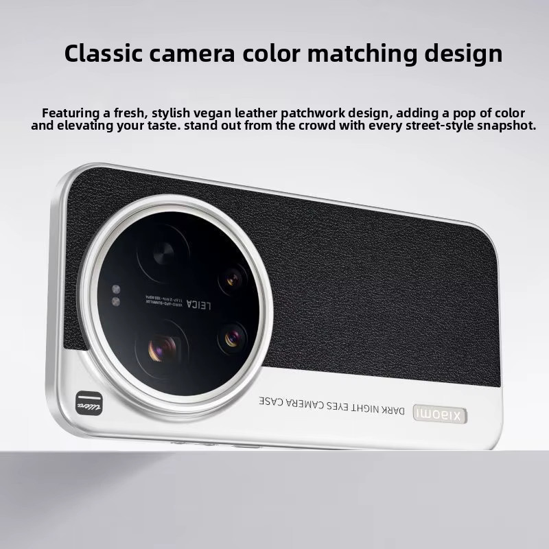 Premium Litchi-Muster Schutzhülle für Xiaomi 17 Ultra mit Objektivabdeckung in Blau - Bild 2