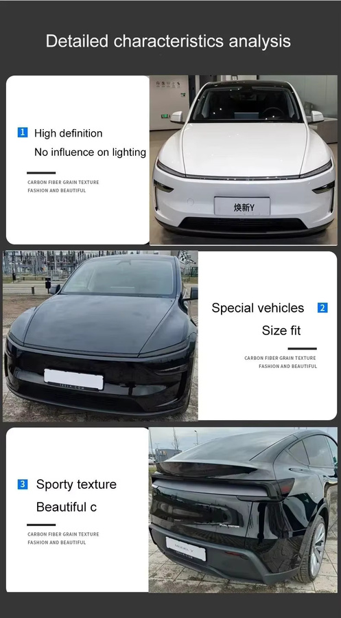 Tesla Modell Y 2025 Scheinwerfer- und Rücklicht-Schutzfolie aus TPU in Schwarz von Whiteforce - Bild 2