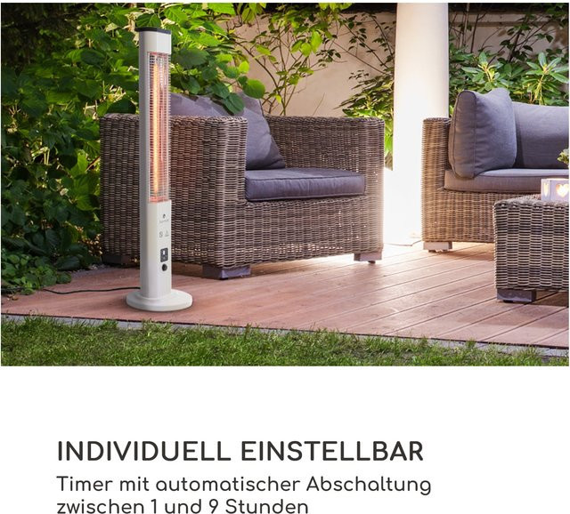 Heat Guru Plus Outdoor Heizstrahler 1200W mit 3 Heizstufen und Fernbedienung - Bild 1