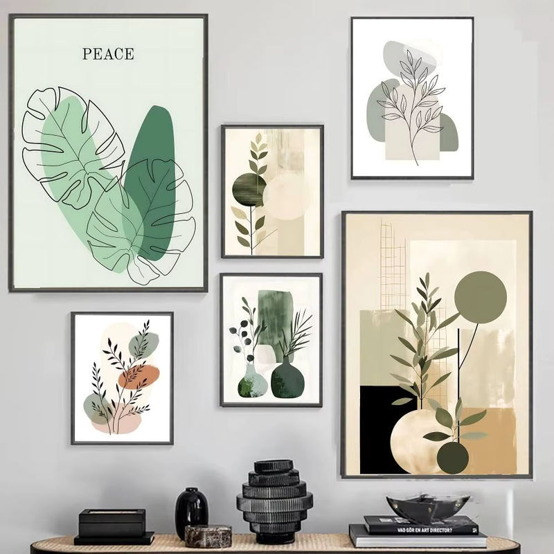 Kayou Botanisches Poster Nordic Sage Green mit Blumen und Blättern, Hochformat, Rahmenlos, Papier, B/H: 15 x 20 cm - Bild 2