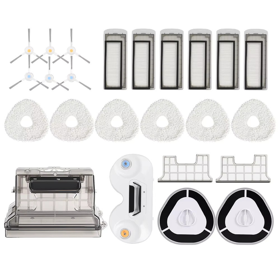 WINDNINJA Ersatzteil-Set für Narwal T10 J1 J2 Saugroboter mit Mopptuch, Bracket, Primärfilter, Seitenbürste und Staubbox in Weiß - Bild 2