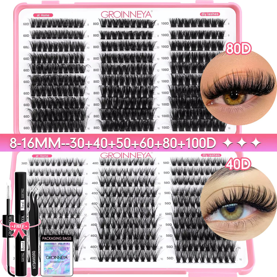 GROINNEYA DIY Wimperncluster-Set, Unisex - Bild 2