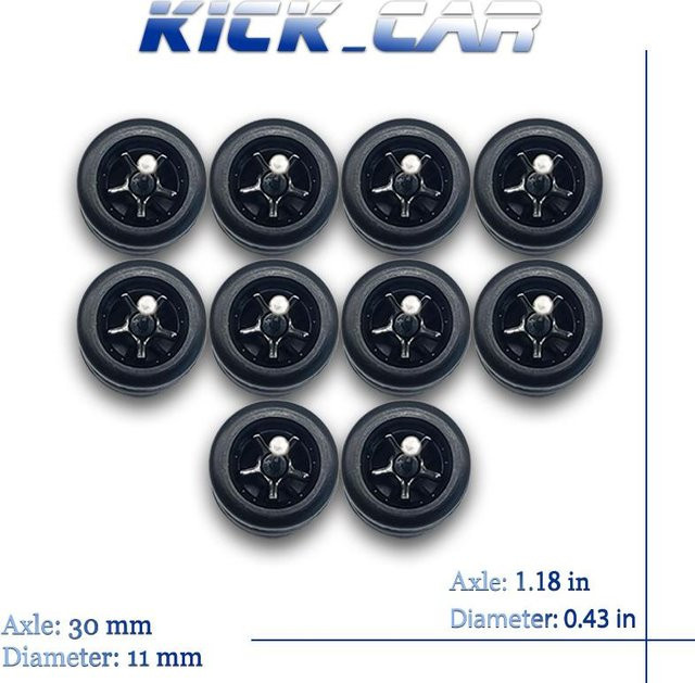 Räder mit festen Gummireifen, Fünfspeichen, 5er Set, black - Bild 1