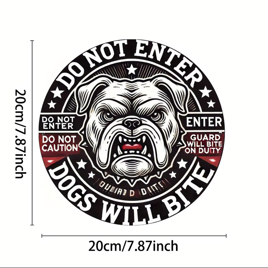 Potdemiel Metallschild No Entry Dog Bite Zone in Schwarz, Durchmesser: 20,3 cm - Bild 2