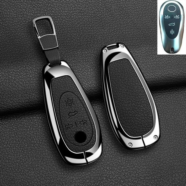 Schutzhülle für Morris Garages MG Cyberster Smart Key Fob aus Zinklegierung und echtem Leder in Schwarz von YTO automobile parts - Bild 1
