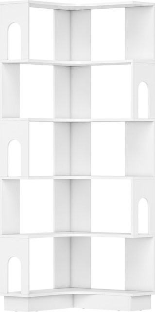 HOMCOM Eckregal mit 6 Stufen in Weiß, modernes 6-stufiges Aufbewahrungsregal mit gebogenen Seitenteilen, B/T/H: 60 x 60 x 165,5 cm - Bild 1