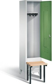 C+P Garderobenschrank Classic mit Resedagrün Front und Lichtgrauem Korpus, H x B x T: 185 x 42 x 50 cm - Bild 1
