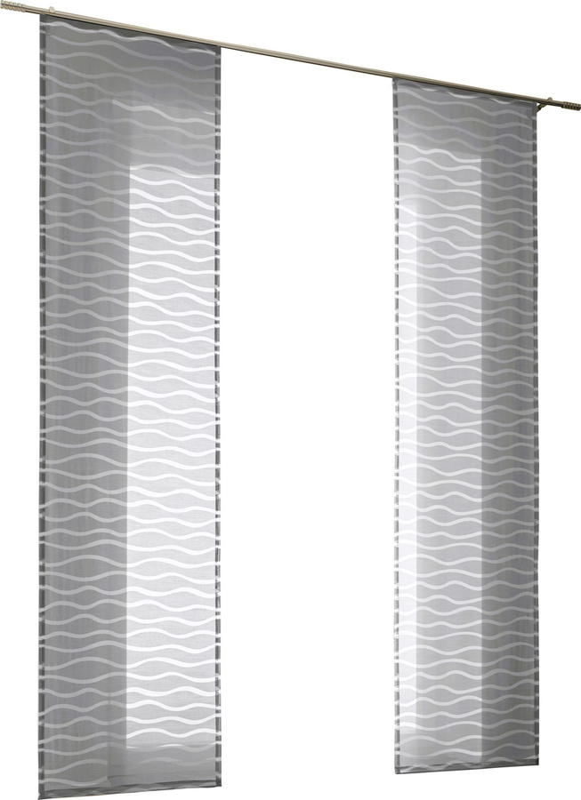 Schiebevorhang Heine Home in Grau, semi-transparent mit Grafikdesign, Material: 65% Baumwolle, 35% Polyester - Bild 2