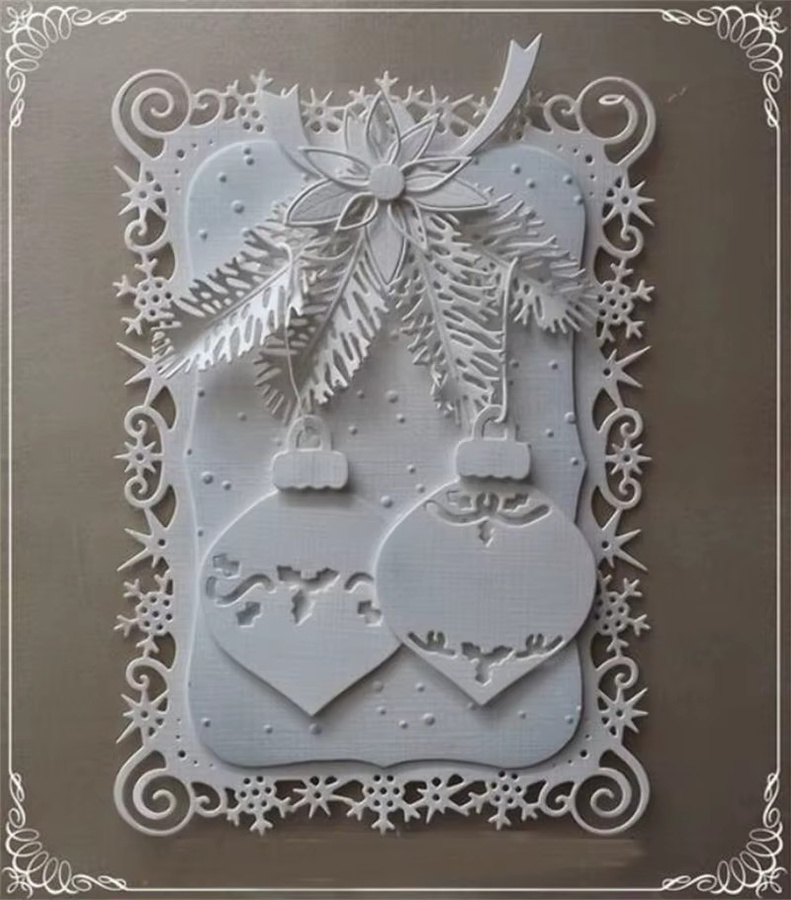 Metall-Stanzform mit rechteckigem Rahmen für Scrapbooking und Bastelarbeiten mit Weihnachtsmotiv - Bild 3