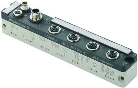 Weidmüller SAI-AU M12 SB 8DO 2A 1938680000 Sensor/Aktorbox aktiv, M12-Verteiler mit Metallgewinde, Grau - Bild 1