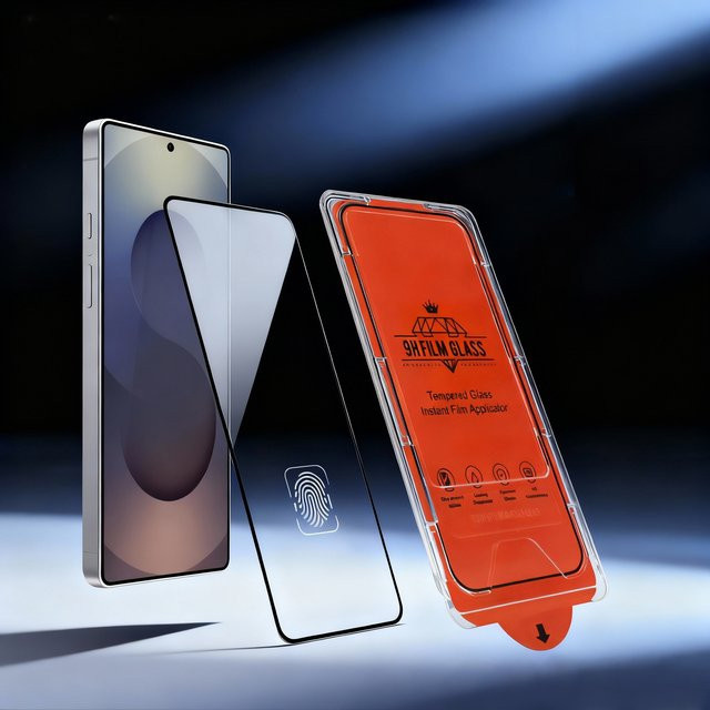 Oleophobe Displayschutzfolie aus gehärtetem Glas für Samsung Galaxy S25 Ultra, S25 Plus, S24 Ultra und S25, transparent, kompatibel mit Fingerabdrucksensor - Bild 1