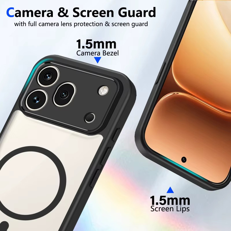 Matte Soft TPU HD Transparente PC Handyhülle mit MagSafe Magnet für Honor 600 400 Pro Lite X9D X8D X7D X6D X8C X7C X6C Cover - Bild 3
