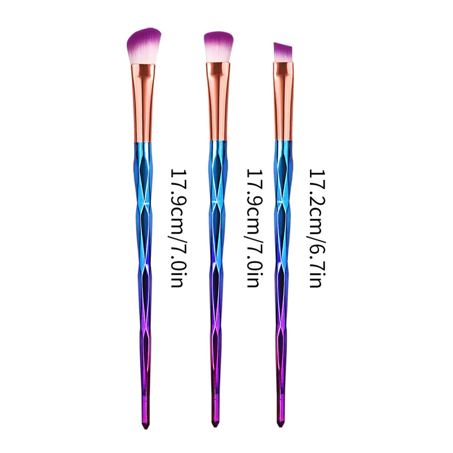 KOSSHOW Make-up-Pinsel-Set, 3-teilig, blau, Augen - Bild 3