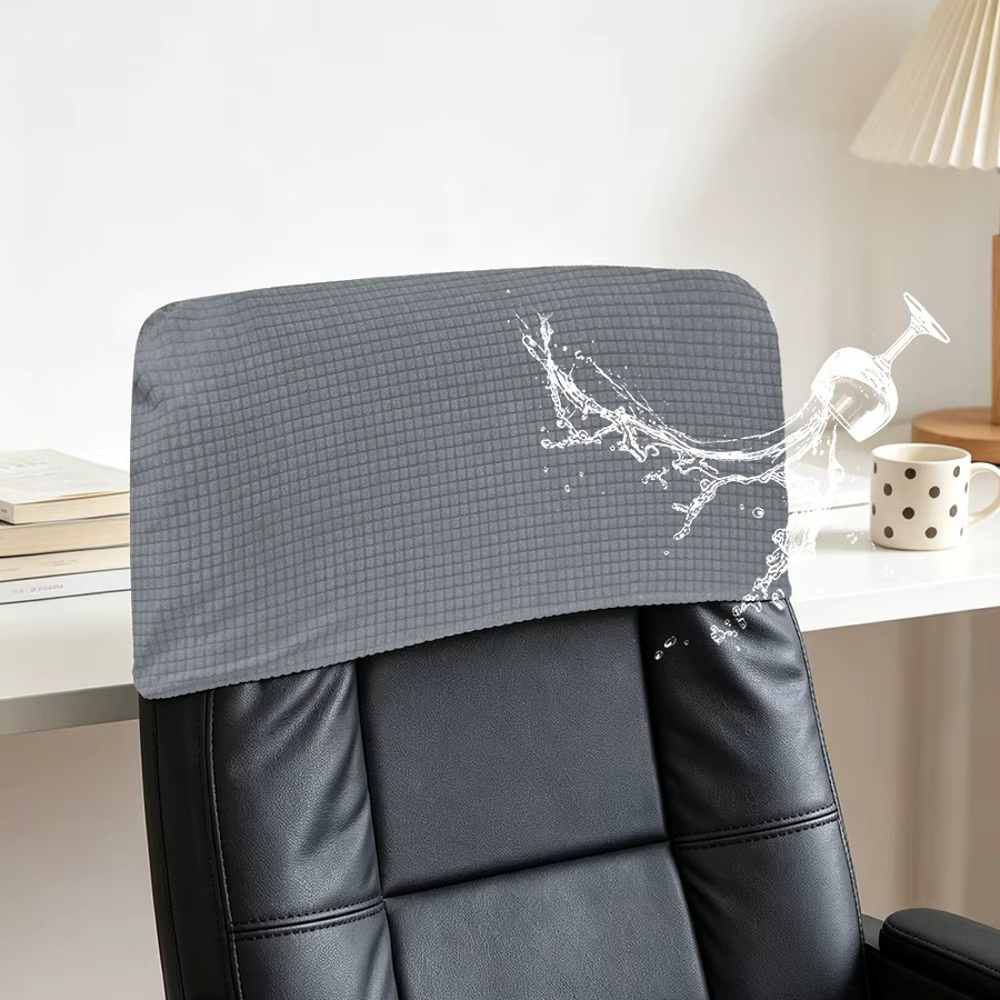 JHWarmo Wasserdichter und elastischer Bürostuhl-Rückenlehnenbezug aus Jacquard in Weiß oder Grau - Bild 2