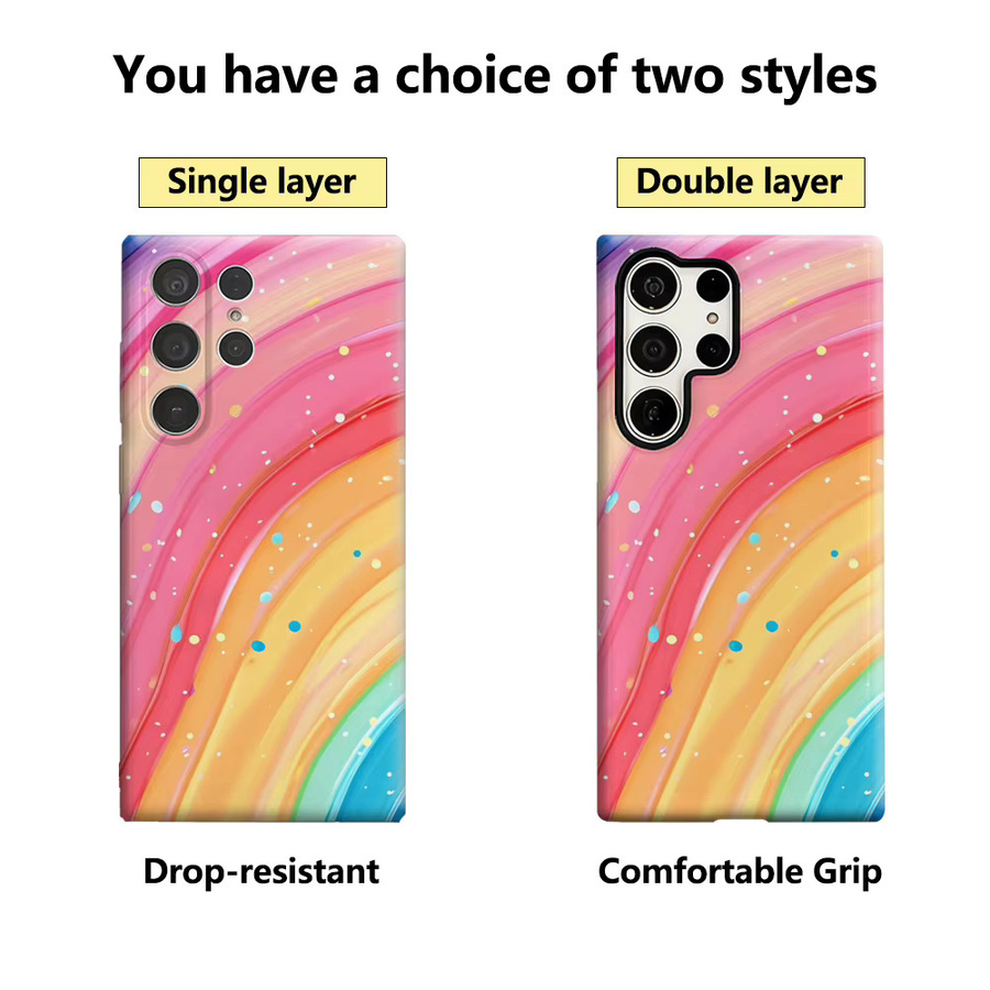 Rainbow Dots Handyhülle für Samsung Galaxy S25 Ultra, S24 und S23 Ultra Plus in Multicolour mit glänzender doppellagiger Rückseite - Bild 2