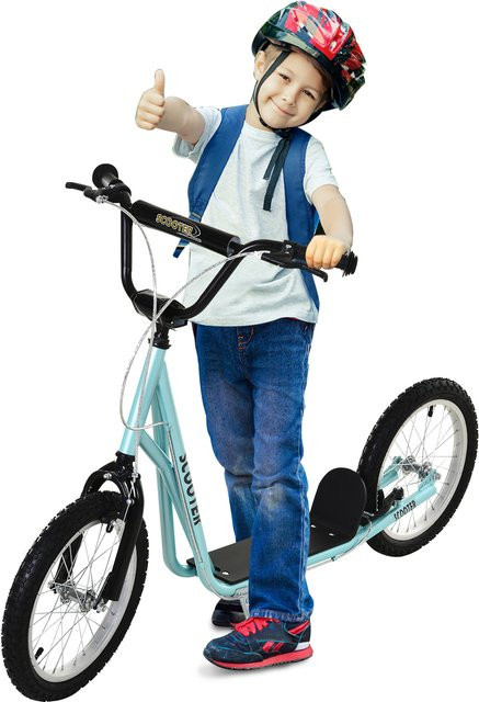 HOMCOM Kinderroller Scooter Faltbarer Tretroller mit Luftreifen ab 5 Jahren - Bild 1