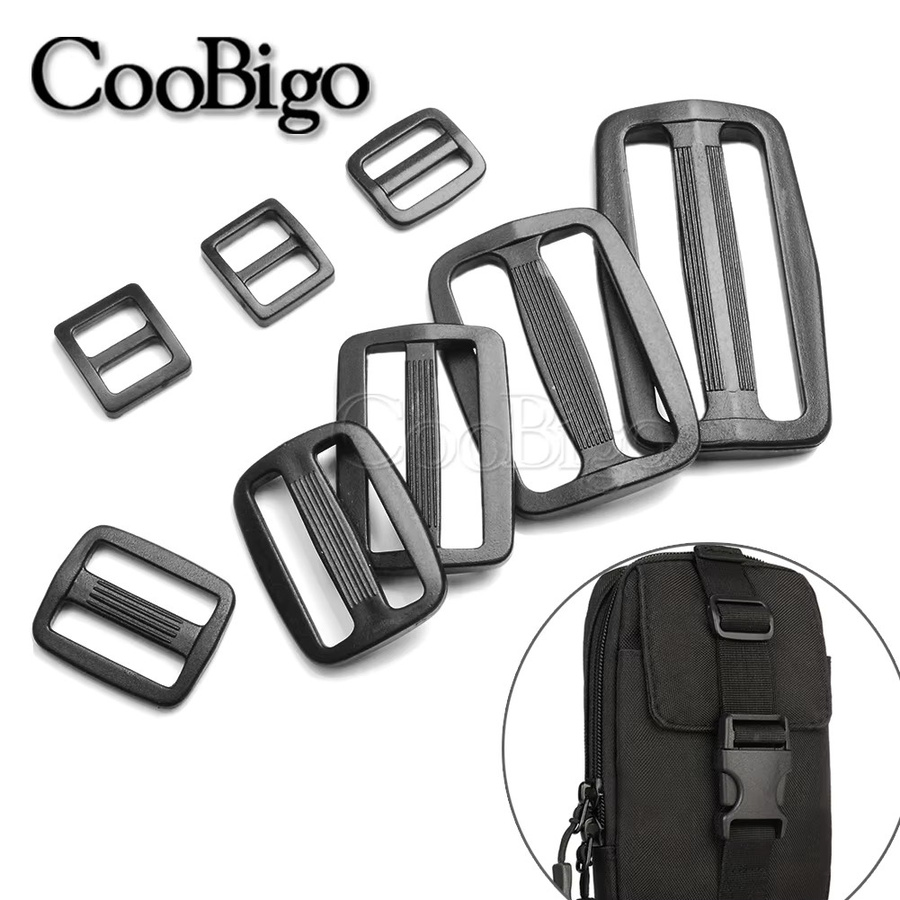 CooBigo Tri Glide Kunststoff-Schieber für Rucksackgurte und Gurtband, 10 Stück, Schwarz - Bild 3