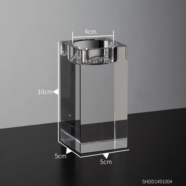Kristalliner Kerzenhalter aus Glas von Yiran Furniture in Transparent für moderne Tischdekorationen und Hochzeiten - Bild 1