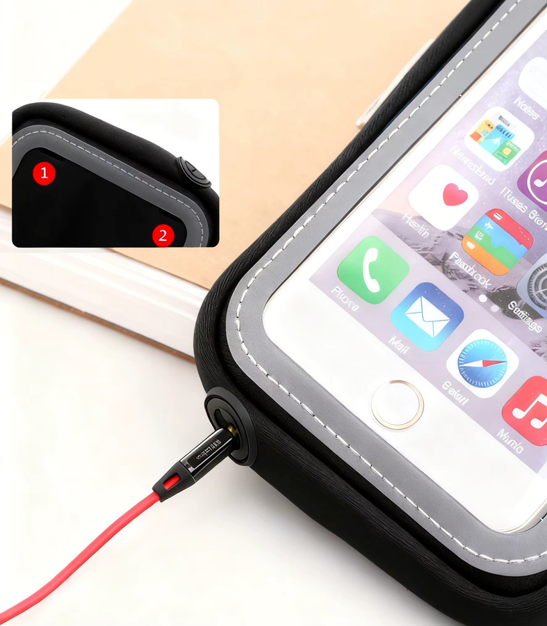 Universelle Telefon-Armtasche mit Touchscreen für Herren und Damen in Schwarz, geeignet für Handys bis 15,2 cm - Bild 4