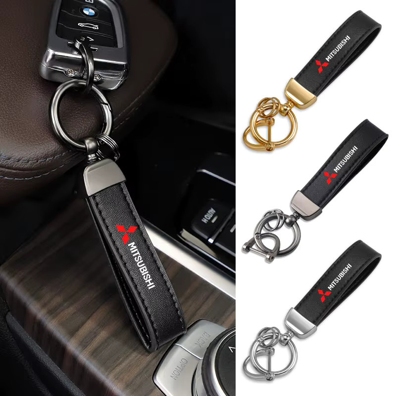 Mitsubishi Schlüsselanhänger, Leder, Metallanhänger - Bild 2