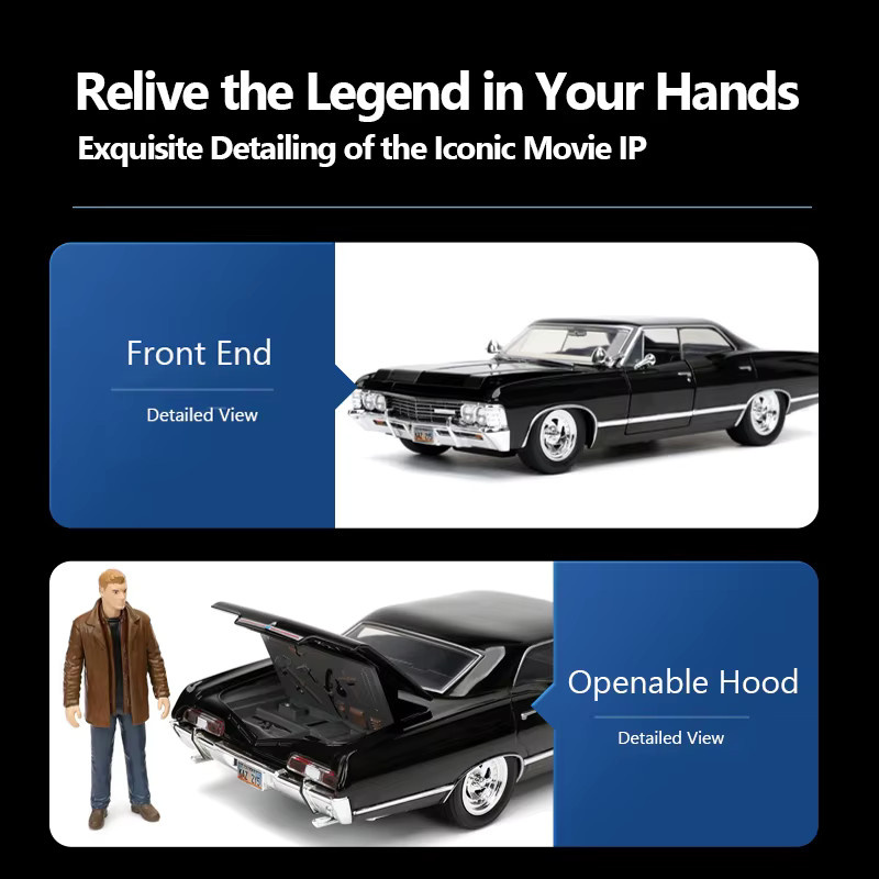 JADA Toys Supernatural 1967 Chevrolet Impala Sport Sedan, Druckgussmodell, Maßstab 1:24 - Bild 4