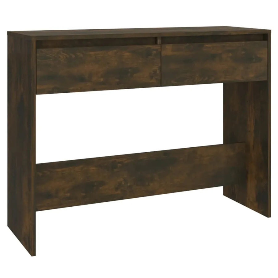 vidaXL Konsolentisch aus Holzwerkstoff in Räuchereiche, Braun, B/T/H: 100 x 35 x 76,5 cm - Bild 2