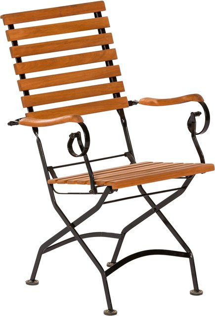 Merxx Schlossgarten Gartensessel aus geöltem Eukalyptusholz in Braun mit hoher Rückenlehne und Armlehnen, B/T/H: 66 x 58 x 95 cm - Bild 1