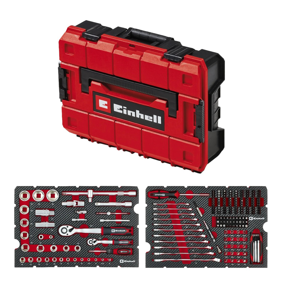 Einhell Werkzeugkoffer Mechanik E-Case 201-teilig in Rot aus Chrome Vanadium und Stahl - Bild 2